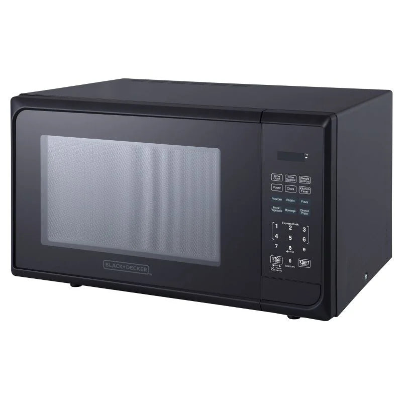 2026 New1.1 cu ft 1000W Microwave Oven - Stainless Steel Black: Countertop, Child Lock, 6 One-Touch Settings