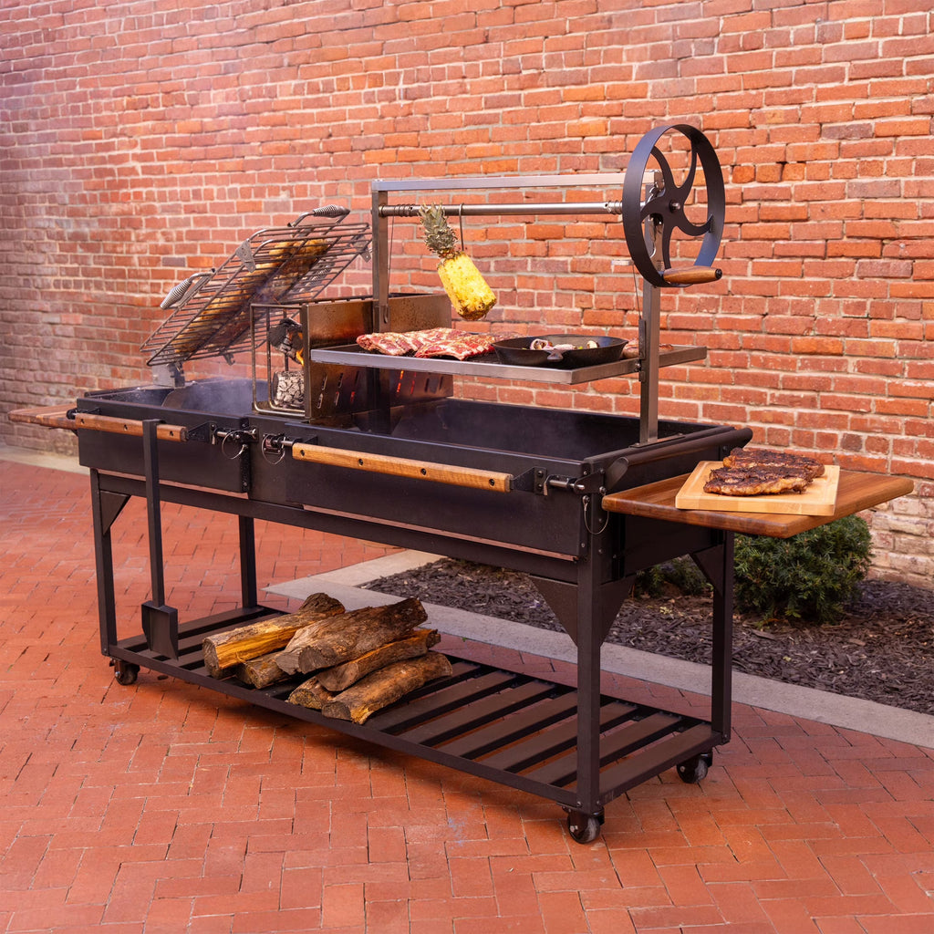 2026 NewBackyard Discovery Argentine Santa Maria XL Wood Fire & Charcoal Steel Grill, Asado Clamp