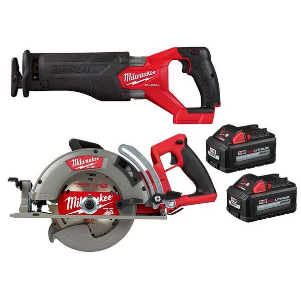 2026 NewM18 FUEL 18-Volt Lithium-Ion Brushless Cordless SAWZALL w/7-1/4 in. Rear Handle Circ Saw, Two 6 Ah High Output Batteries