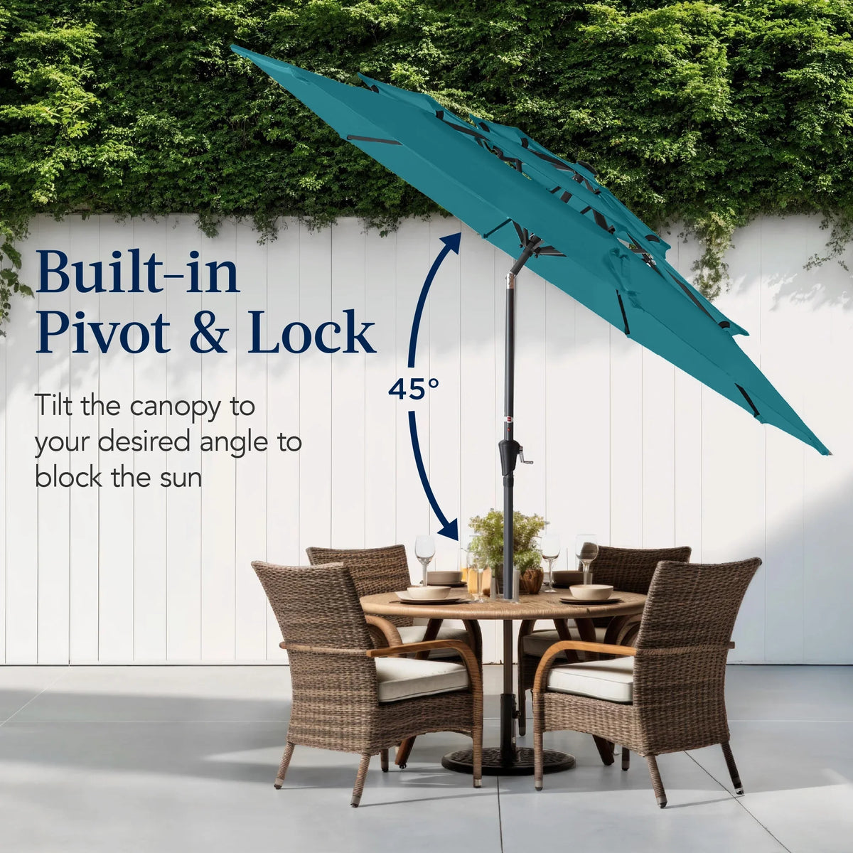 2026 NewBest Choice Products 10ft 3-Tier Patio Umbrella, Market Sun Shade w/ Tilt Adjustment, Easy Crank - Red