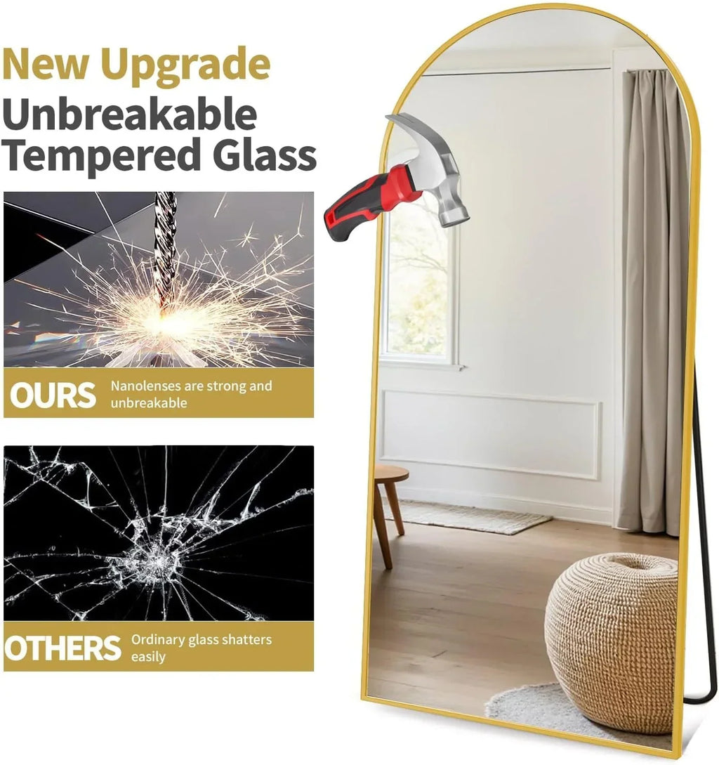 2026 NewArched Full Length Mirror, 71"x26" Large Floor Standing Body Mirror with Stand, Gold