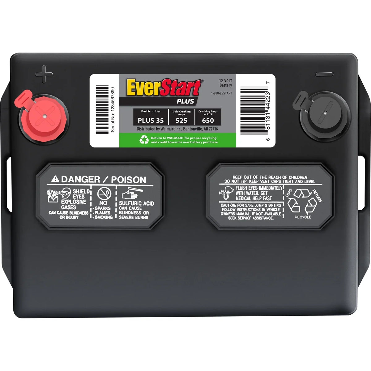 2026 NewEverStart Plus Lead Acid Automotive Battery, Group Size 35 12 Volt, 525 CCA
