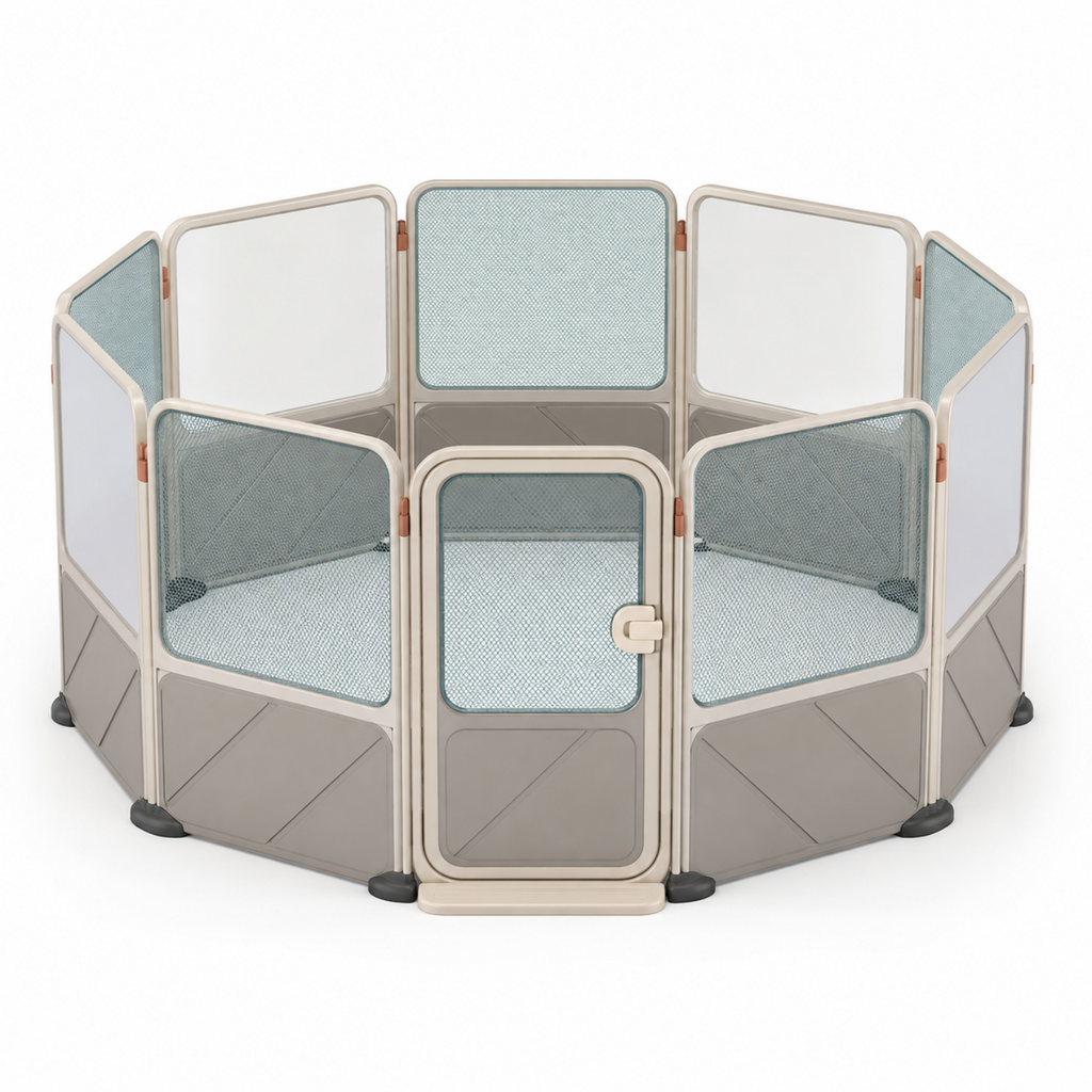 8-Panel Modular Indoor/Outdoor Pet Playpen with Door