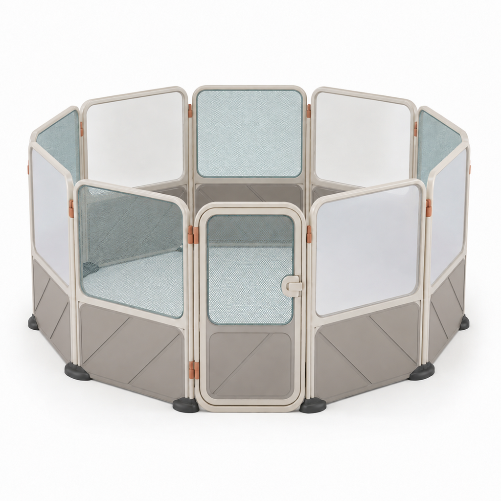 8-Panel Modular Indoor/Outdoor Pet Playpen with Door