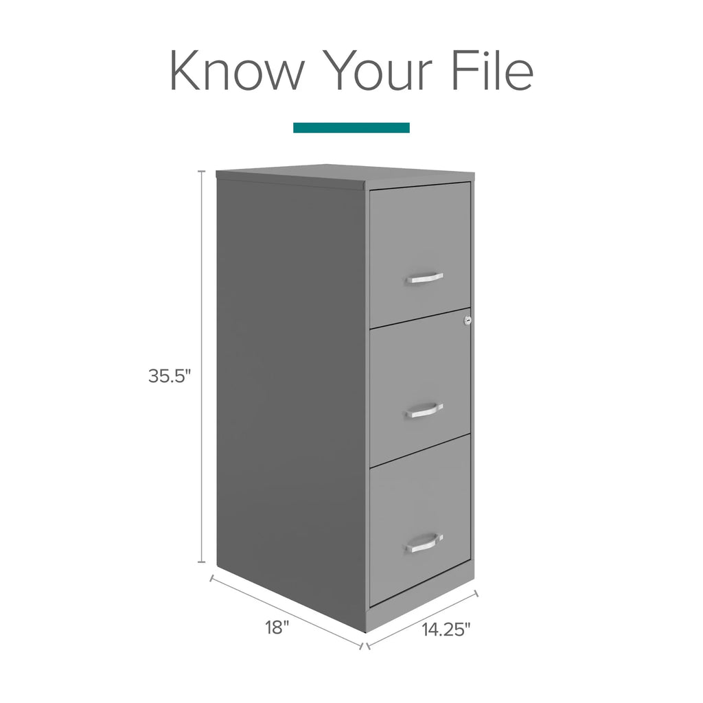 2026 NewSpace Solutions 18" Deep 3 Drawer Smart Letter Width Vertical File Cabinet, Navy
