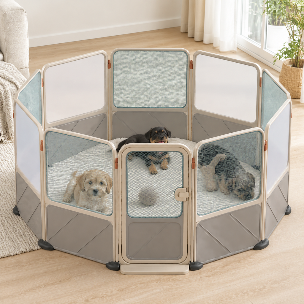 8-Panel Modular Indoor/Outdoor Pet Playpen with Door