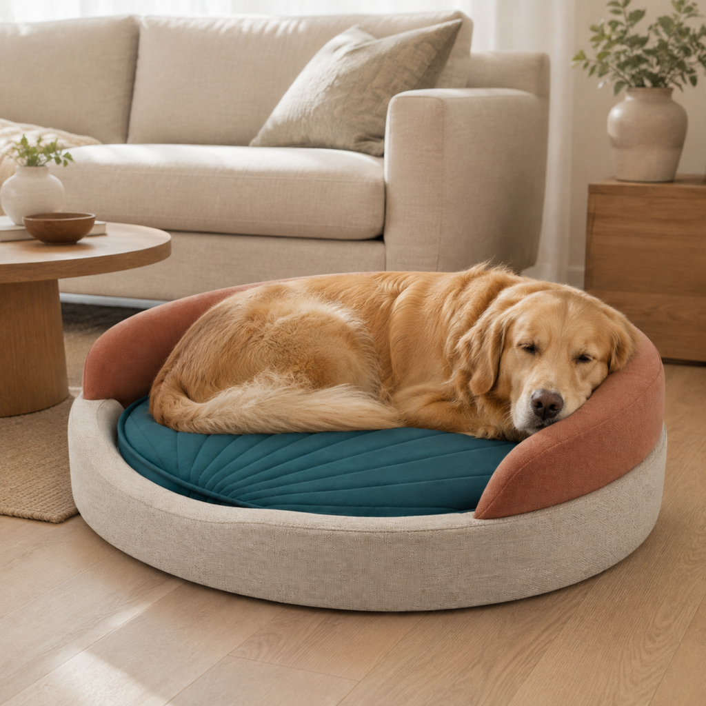 42-in Dual-Layer Orthopedic Dog Bed with Low Entry