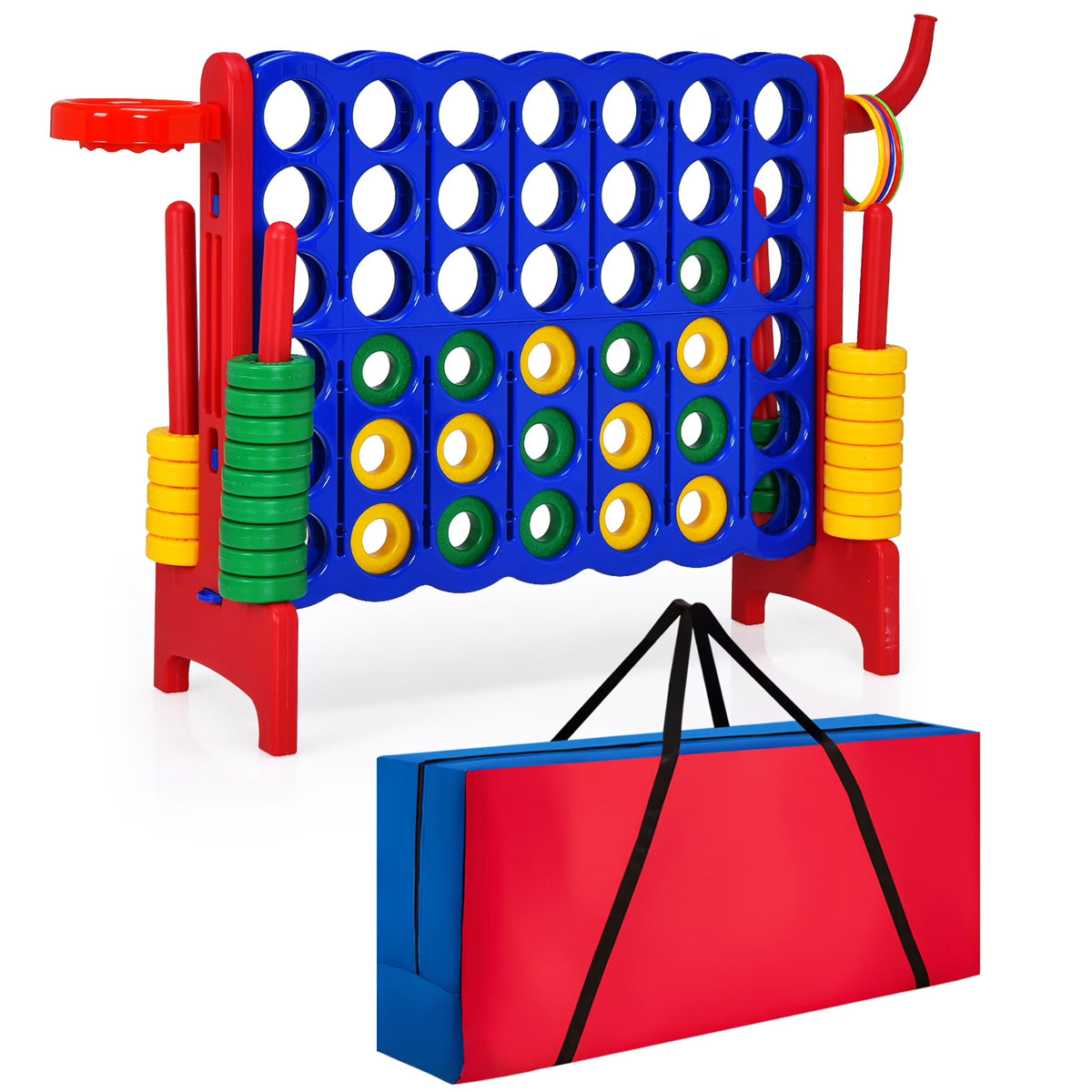 2026 NewCostway Giant 4 in A Row Jumbo 4-to-Score Game Set W/Storage Carrying Bag for Kids Adult
