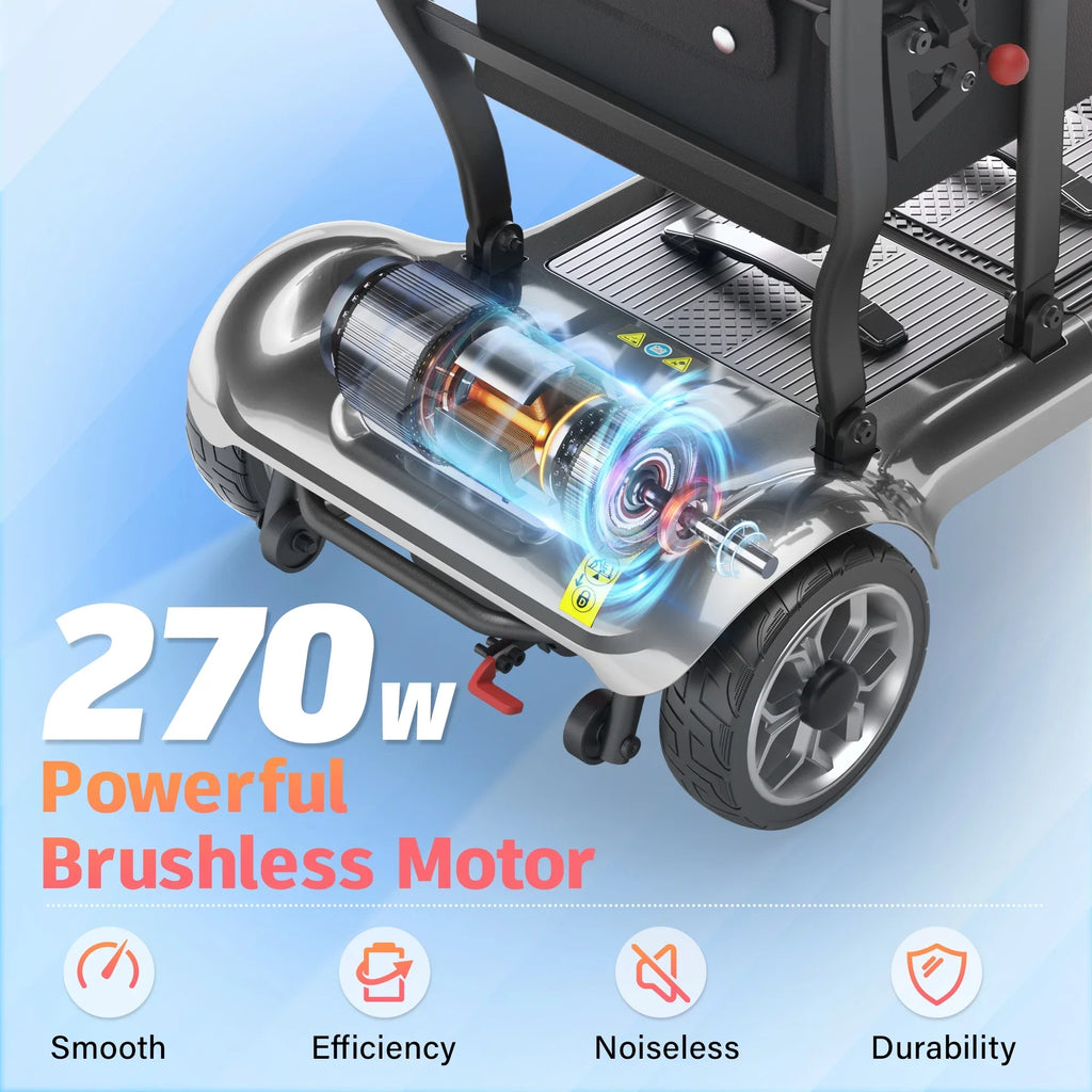 2026 NewEAGLOG Light Weight 4 Wheels Mobility Scooter for Seniors, Electric Folding Wheelchair Device for Travel, Black