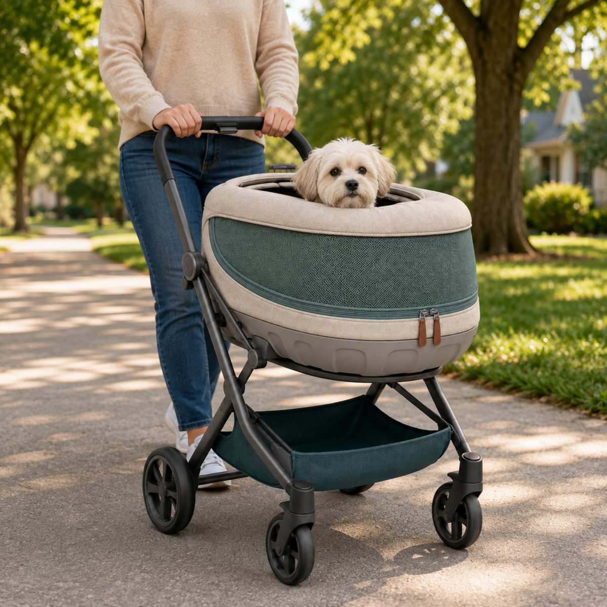 3-in-1 Pet Stroller, Detachable Carrier and Vehicle Seat