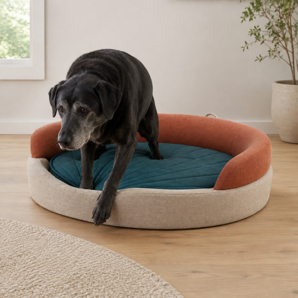 42-in Dual-Layer Orthopedic Dog Bed with Low Entry