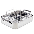 2026 New KitchenAid 5-Ply Clad 15x11.5 Inch Stainless Steel Roaster with Removable Rack, Induction Compatible, Metal Utensil, Broiler and Oven Safe to 500-F