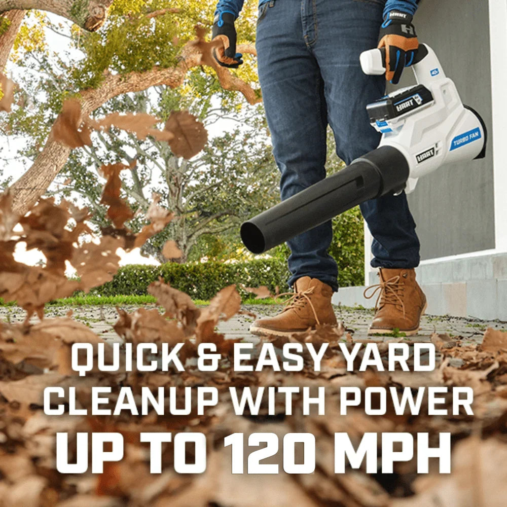 2026 New HART 40-Volt 120 MPH at 450 CFM Battery-Powered Axial Blower Kit, (1) 4.0Ah Lithium-Ion Battery
