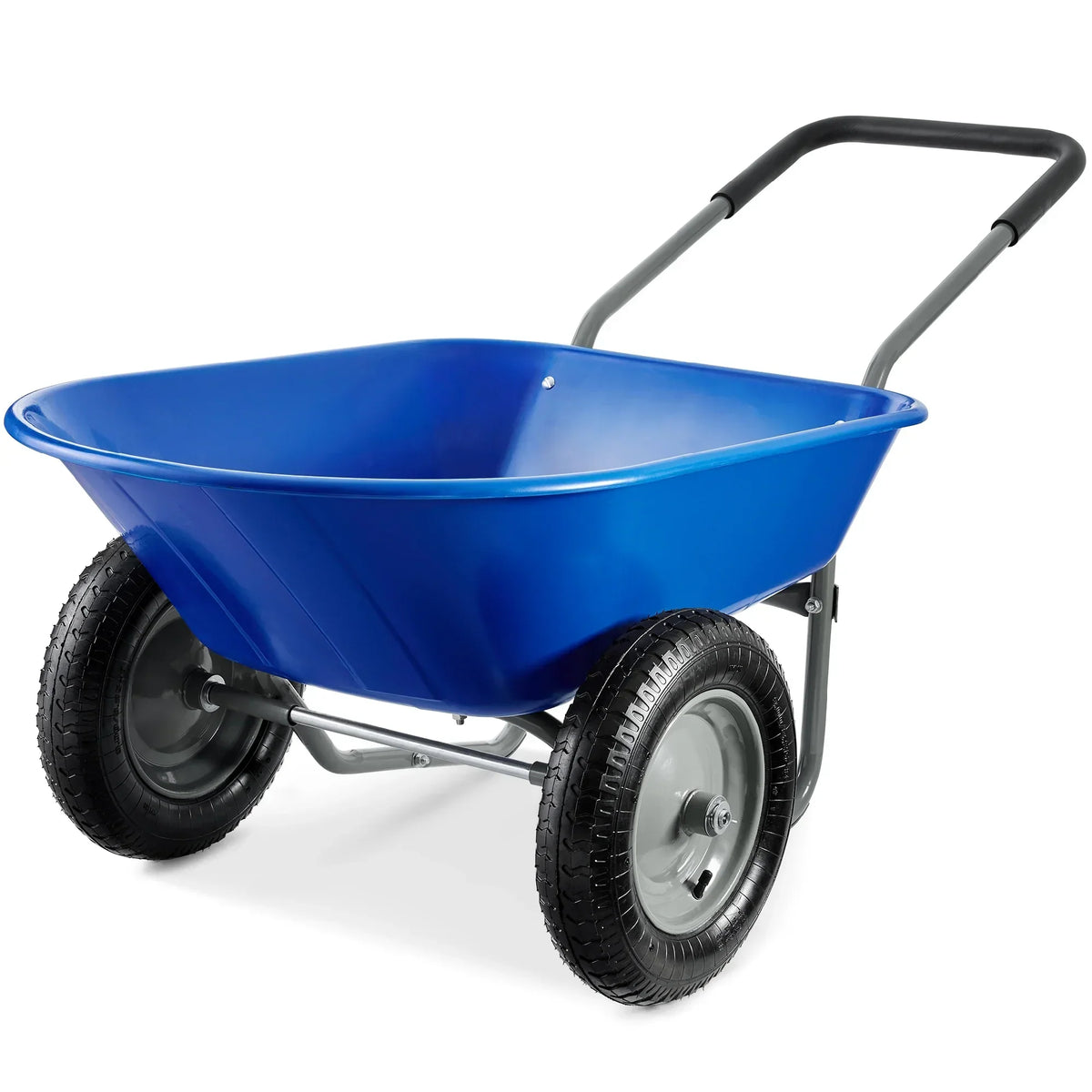 2026 NewBest Choice Products Dual-Wheel Home Wheelbarrow Yard Garden Cart for Lawn, Construction - Green