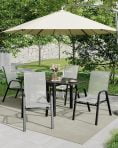 2026 NewAtaucjin Stackable Dining Chairs Set of 4, High-Back Patio Dining Chairs Set, Outdoor Chairs with Textilene Fabric & Metal Frame for Lawn Backyard