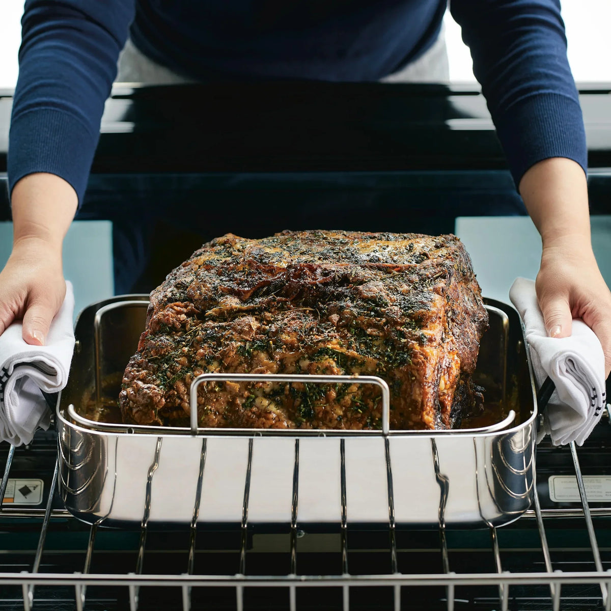 2026 New KitchenAid 5-Ply Clad 15x11.5 Inch Stainless Steel Roaster with Removable Rack, Induction Compatible, Metal Utensil, Broiler and Oven Safe to 500-F