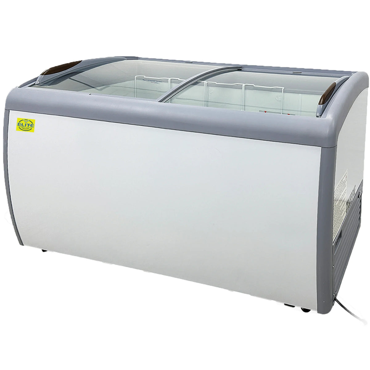2026 NewNSF 60 in. W 11.7 Cu. ft. Commercial Freezer, Curved Glass Door Display Chest Freezer in White