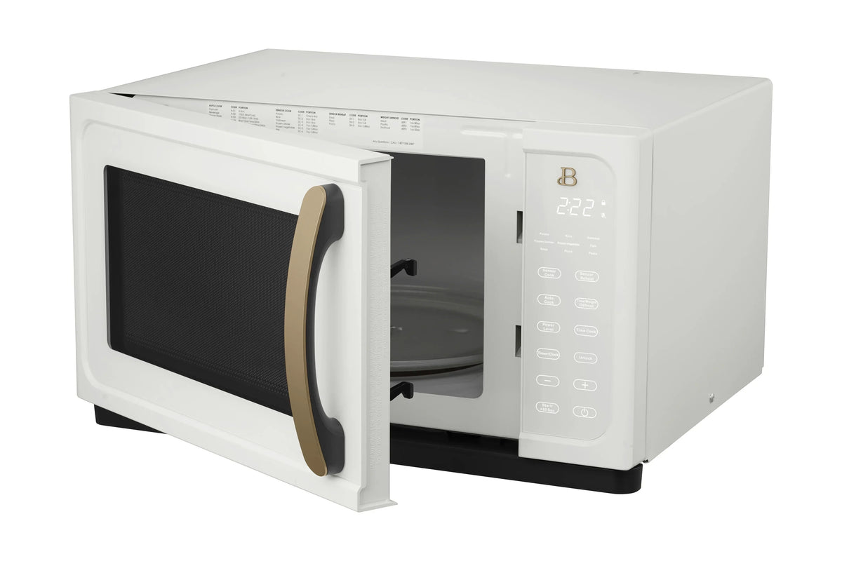 2026 NewBeautiful 1.1 Cu ft 1000 Watt, Sensor Microwave Oven, White Icing by Drew Barrymore, New