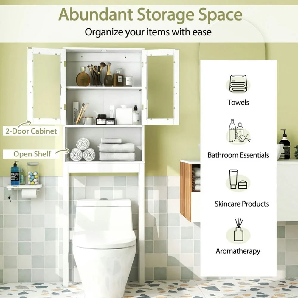 2026 NewYardi Yard Over the Toilet Bathroom Storage Cabinet with Adjustable Shelf, Bathroom Organizers and Storage
