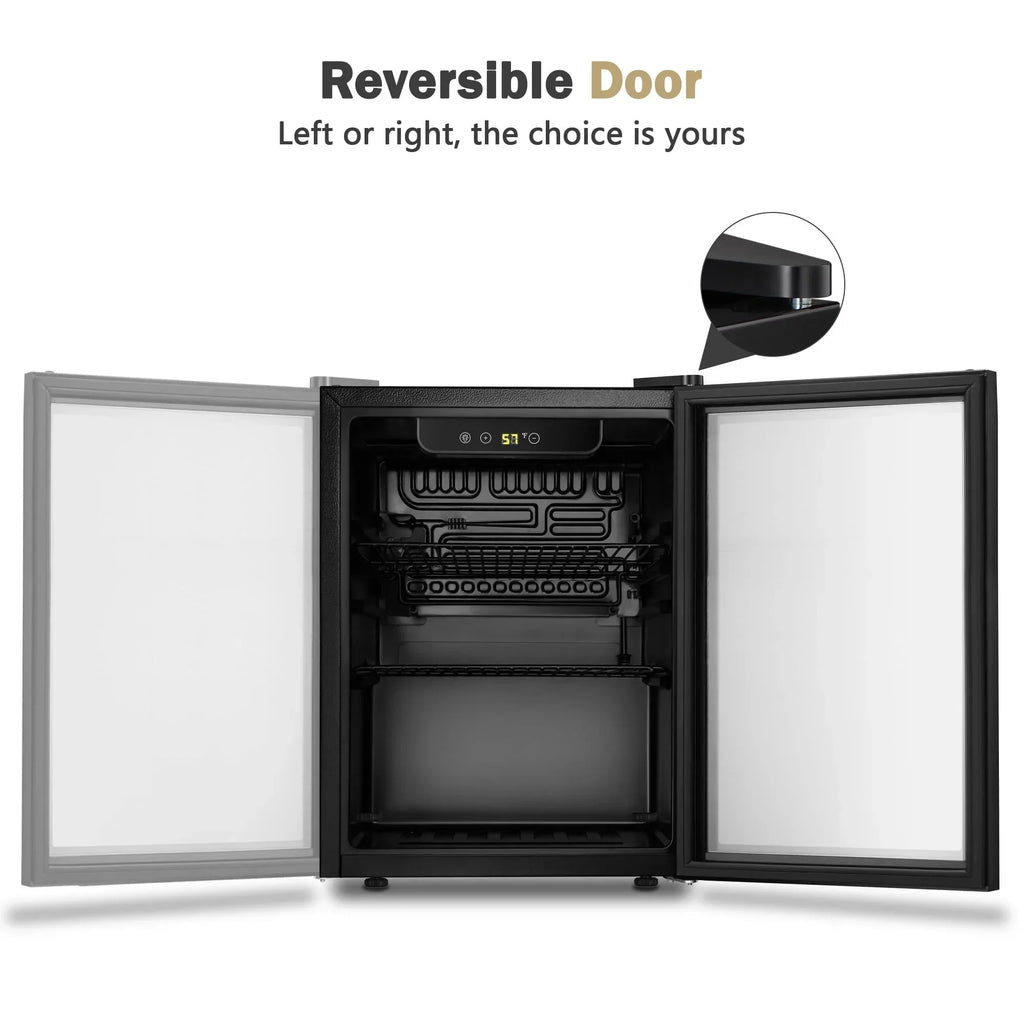 2026 NewAuseo 126 Can Beverage Refrigerator and Cooler with Glass Door for Home/Office/Bar-Black