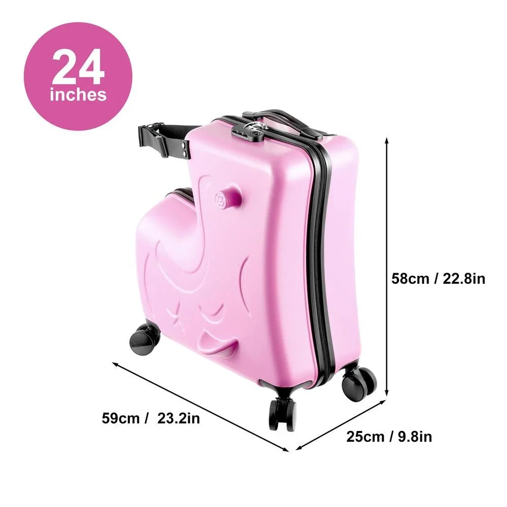 2026 NewTOHU Kids Luggage, Kids Ride-on Luggage with Spinner Wheels Suitcase, Kid's Ride-On Suitcase Help Your Child Relax