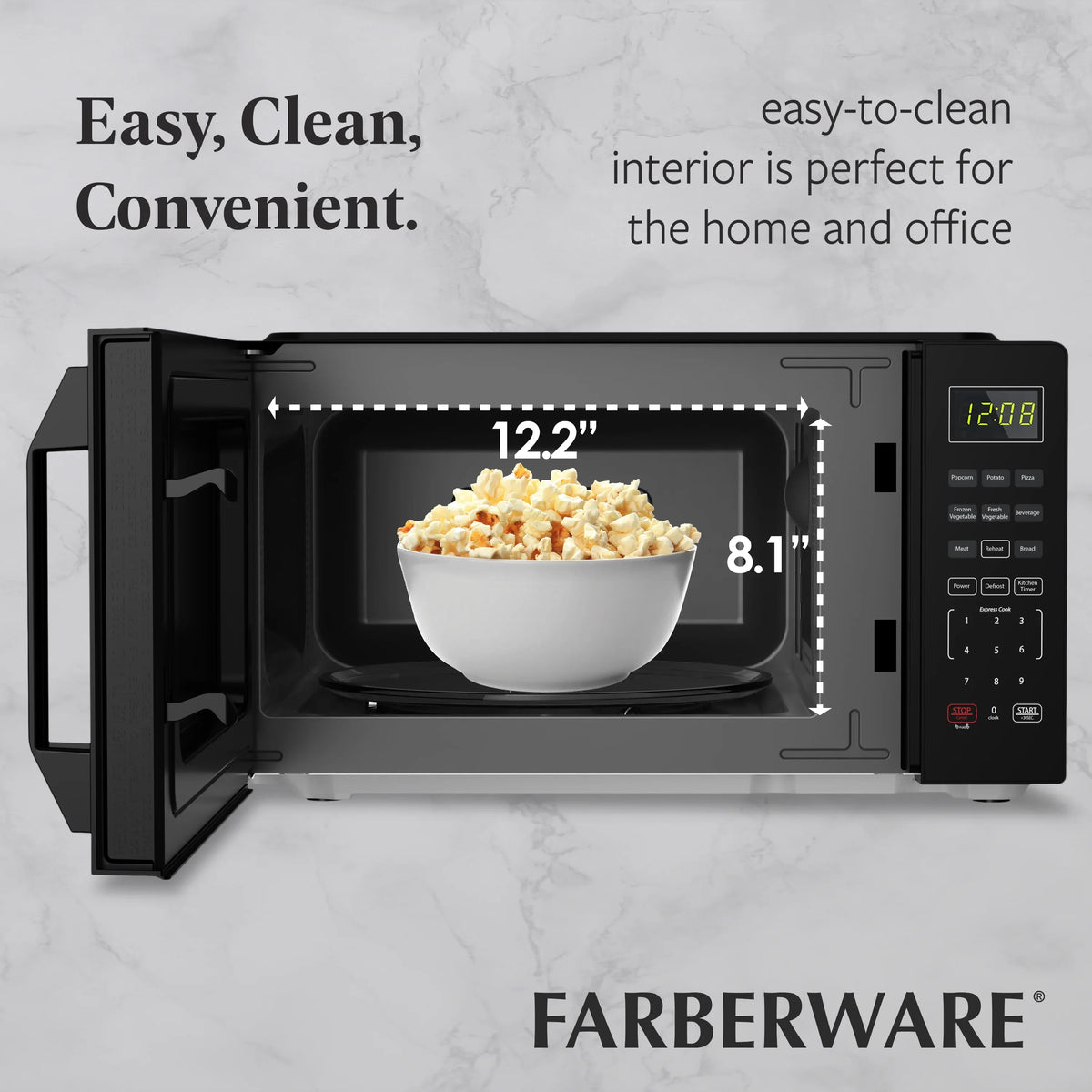 2026 NewFarberware 1.1 Cu. Ft. 1000-Watt Compact Microwave Oven, Black