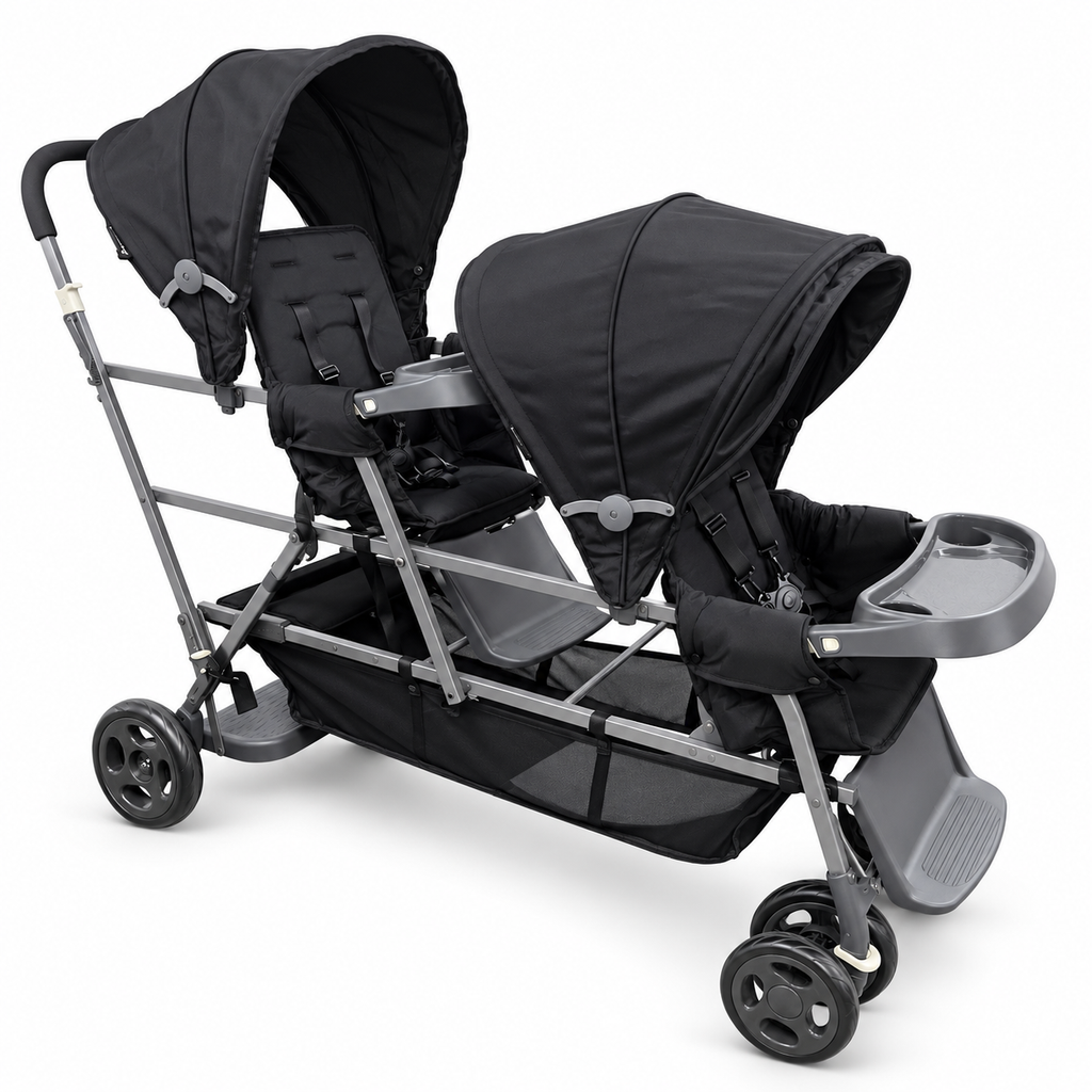 Joovy Big Caboose Triple Stroller, 2020, Black