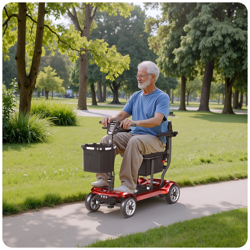 2026 NewEAGLOG Light Weight 4 Wheels Mobility Scooter for Seniors, Electric Folding Wheelchair Device for Travel, Black