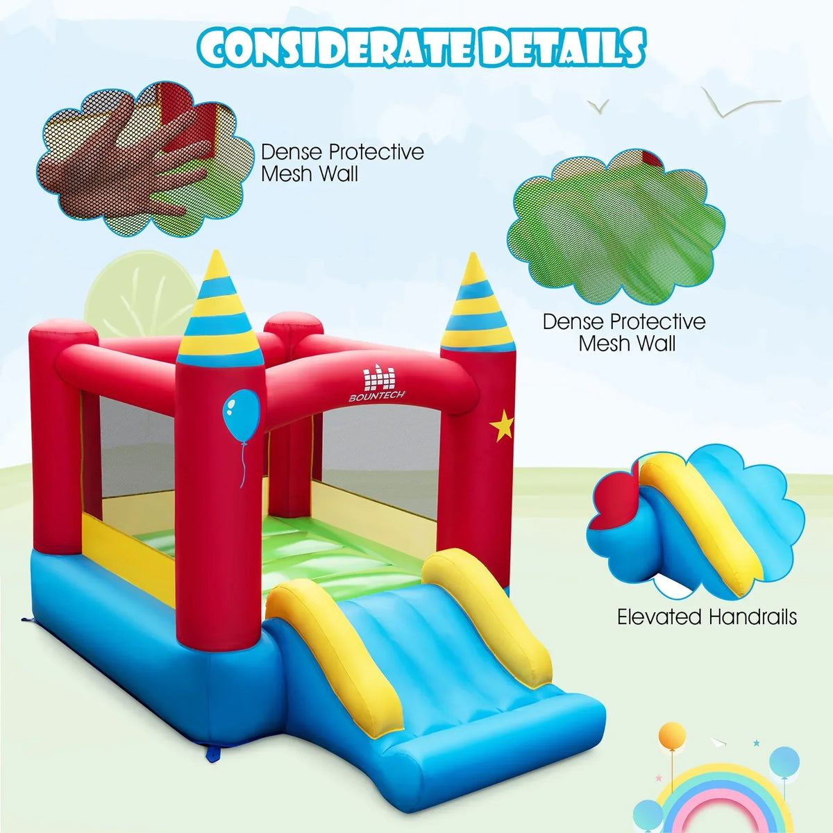 2026 NewCostway Inflatable Kids Jumping Bouncer Indoor Outdoor with 480W Blower