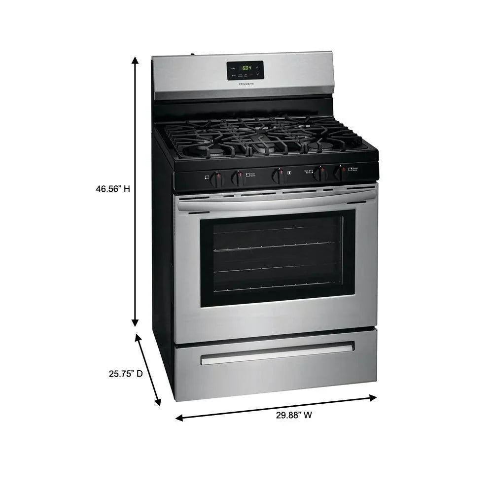 2026 NewFrigidaire 30 inch (76 cm) wide freestanding 5-burner stainless steel gas hob FCRG3052AS