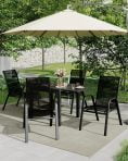 2026 NewAtaucjin Stackable Dining Chairs Set of 4, High-Back Patio Dining Chairs Set, Outdoor Chairs with Textilene Fabric & Metal Frame for Lawn Backyard