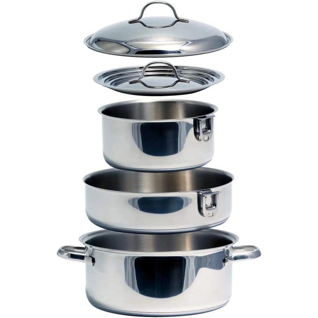 2026 New Camco Premium Ceramic Nesting Cookware Set- Non Stick Pans and Pots with Removable Handles, Space Efficient Excellent for RVs and Compact Kitchens