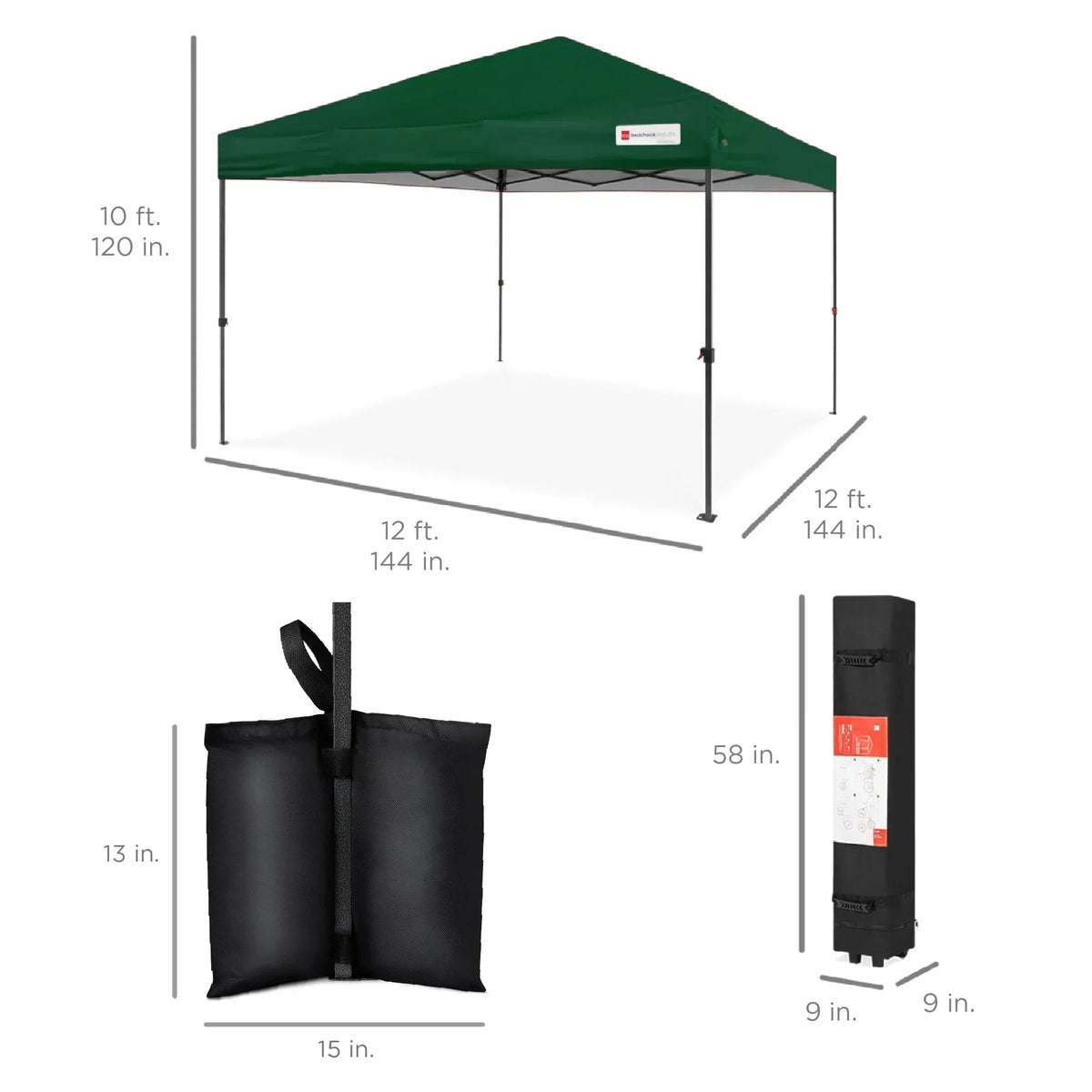 2026 NewBest Choice Products 12x12ft Easy Setup Pop Up Canopy w/ 1-Button Setup, Wheeled Case, 4 Weight Bags - Navy Blue
