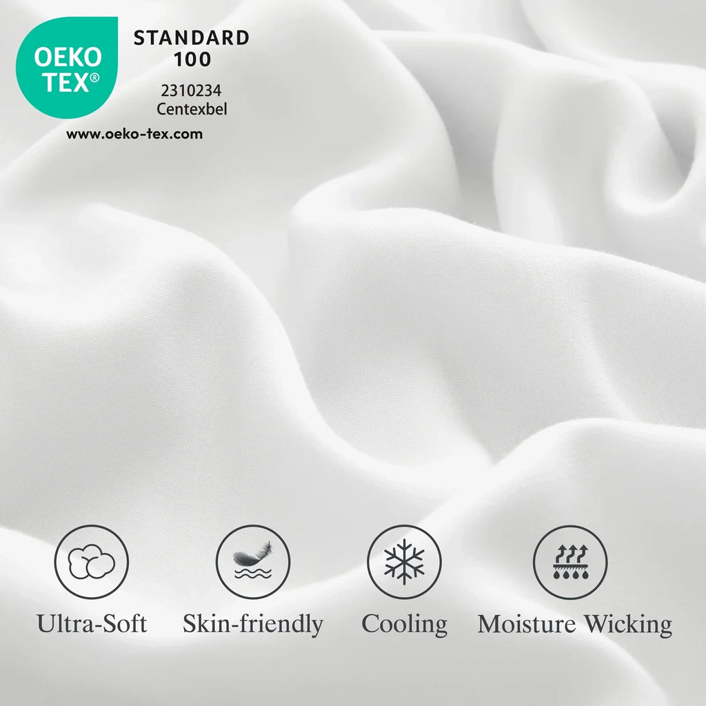 2026 New Lidoloka Luxury Lyocell Bed Sheets Set 4Pcs Queen Size for Adult,Cool&Soft,16" Deep Pocket,White