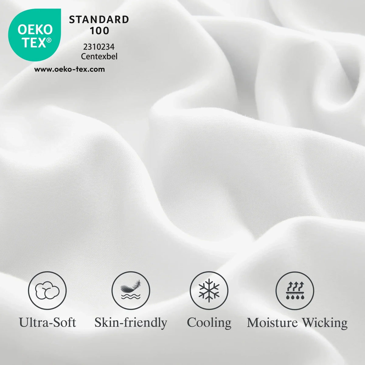 2026 New Lidoloka Luxury Lyocell Bed Sheets Set 4Pcs Queen Size for Adult,Cool&Soft,16" Deep Pocket,White