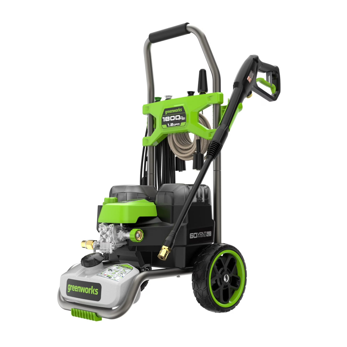 2026 NewGreenworks Hybrid 60V 1800 PSI at 1.2 GPM Electric Cold Water Pressure Washer 5109402T