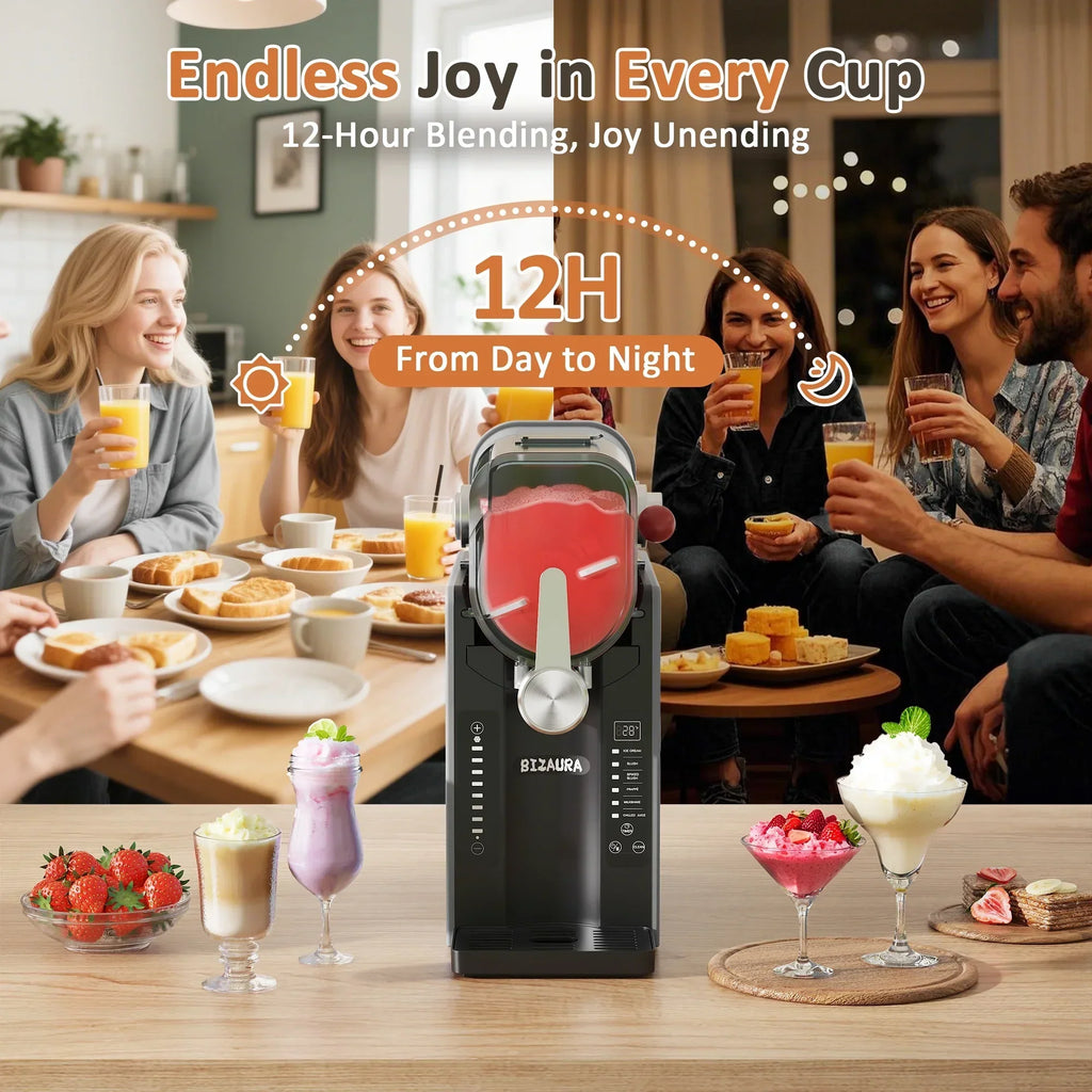 2026 NewBIZAURA Slushie Machine, Slushy Machine for Home No Ice Need, Professional Frozen Drink Maker, 6 Presets for Milkshakes, Frapp"s, Slush, Ice Cream