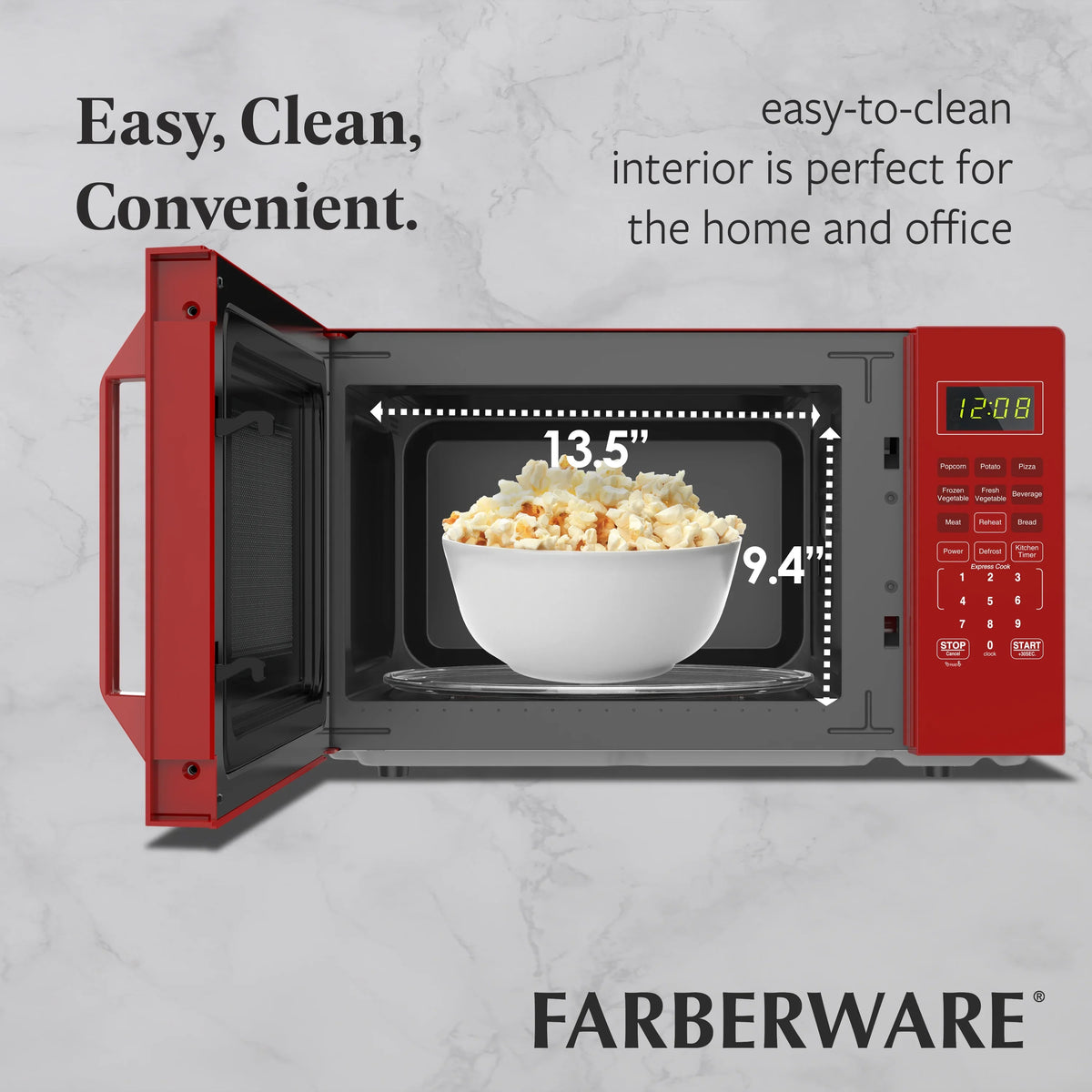 2026 NewFarberware 1.1 Cu. Ft. 1000-Watt Compact Microwave Oven, Black