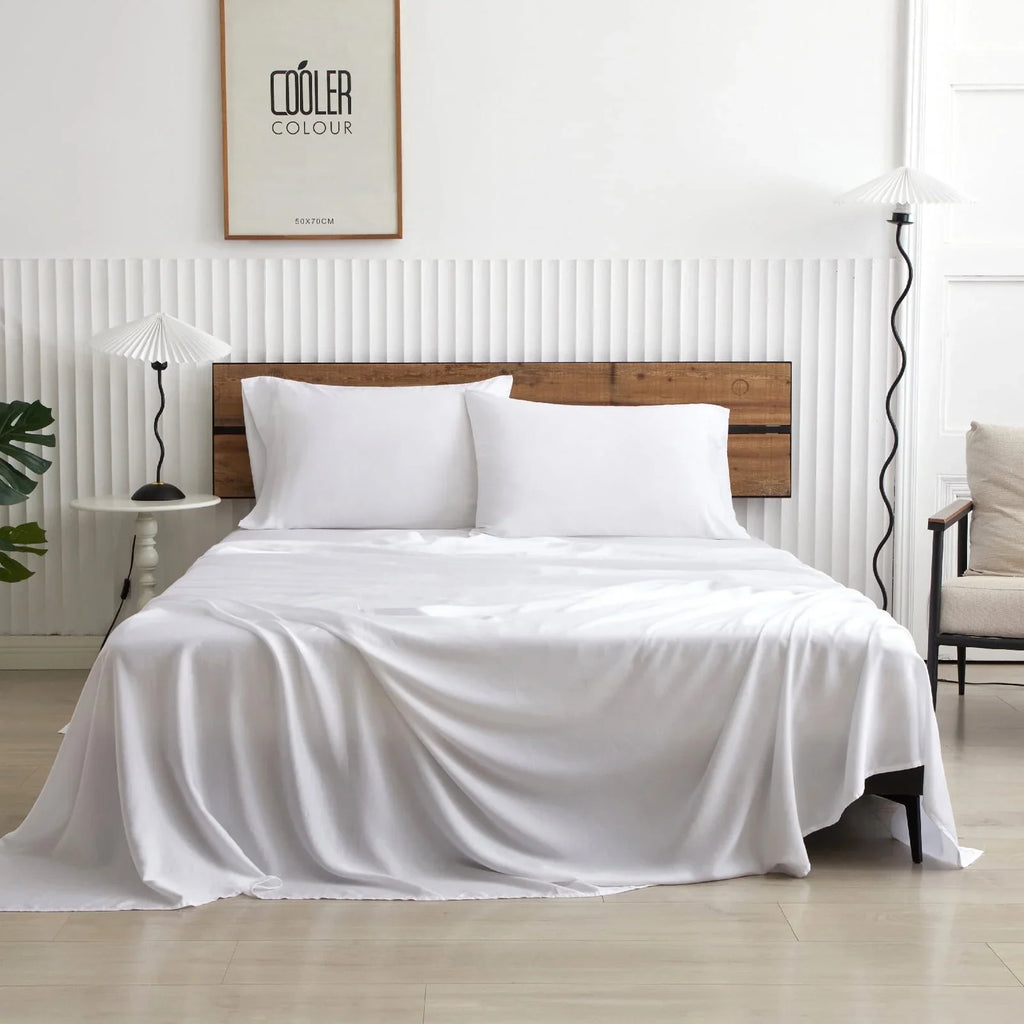 2026 New Lidoloka Luxury Lyocell Bed Sheets Set 4Pcs Queen Size for Adult,Cool&Soft,16" Deep Pocket,White