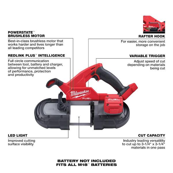 2026 NewM18 FUEL GEN-2 18V Lithium-Ion Brushless Cordless SAWZALL Reciprocating Saw with Compact Bandsaw (Tool-Only)