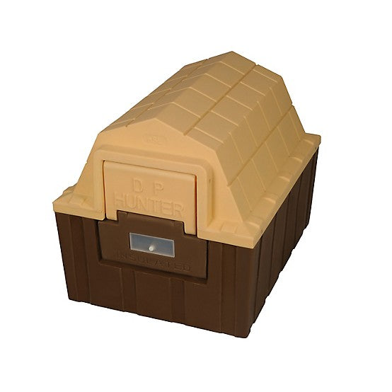 Dog Palace DP Hunter Premium Insulated Outdoor Plastic Dog House, Small,Brown/Tan