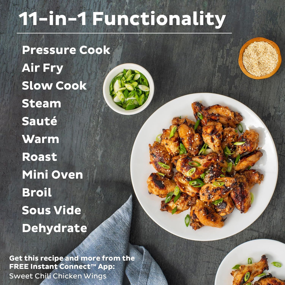 Instant Pot Duo Crisp 11-in-1 Air Fryer and Electric Pressure Cooker Combo with Multicooker Lids that Air Fries