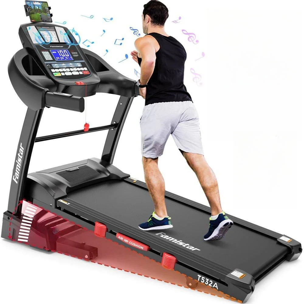 2026 NewFamistar Folding Treadmill for Home with 15 Levels Auto Incline, 300LB Capcity, 10MPH Fast Speed Controls