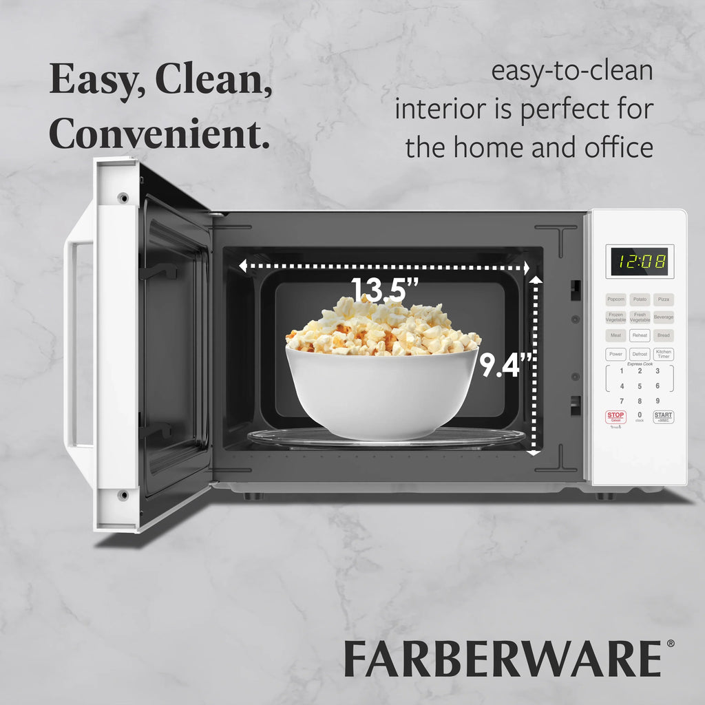 2026 NewFarberware 1.1 Cu. Ft. 1000-Watt Compact Microwave Oven, Black
