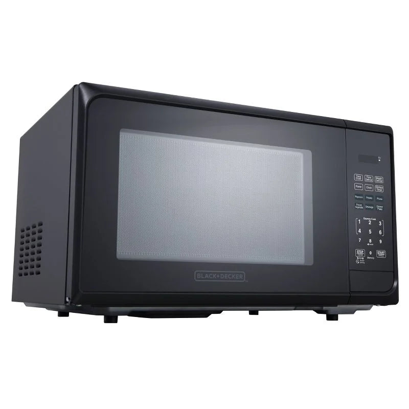 2026 New1.1 cu ft 1000W Microwave Oven - Stainless Steel Black: Countertop, Child Lock, 6 One-Touch Settings