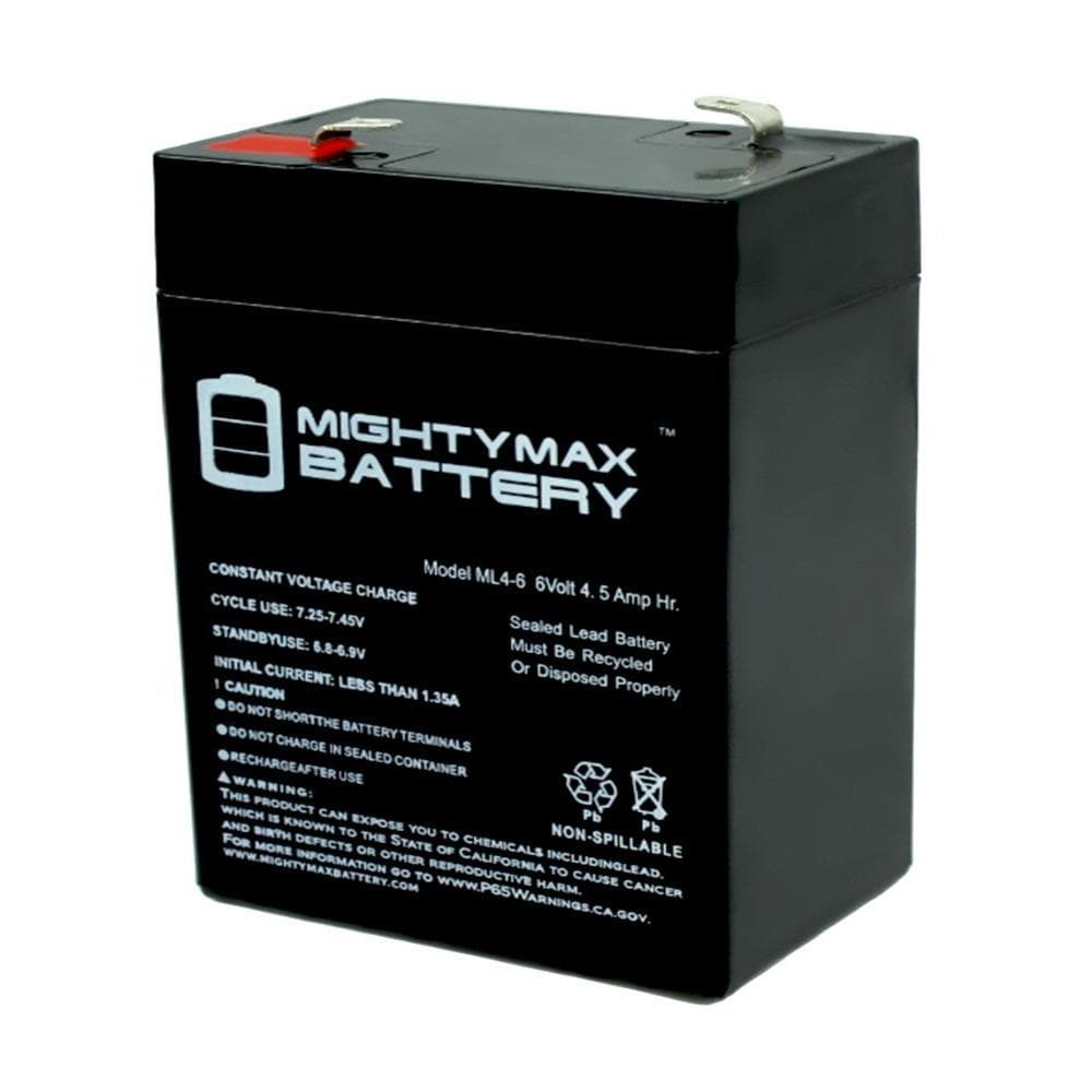 Mighty Max Battery 6V 4.5AH SLA Multipurpose Rechargeable Battery Rechargeable Sealed lead acid 645 Backup power Batteries
