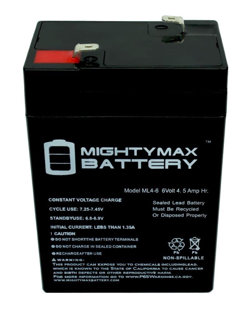 Mighty Max Battery 6V 4.5AH SLA Multipurpose Rechargeable Battery Rechargeable Sealed lead acid 645 Backup power Batteries