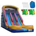 2026 New20-foot high inflatable double slide with pool and drying area