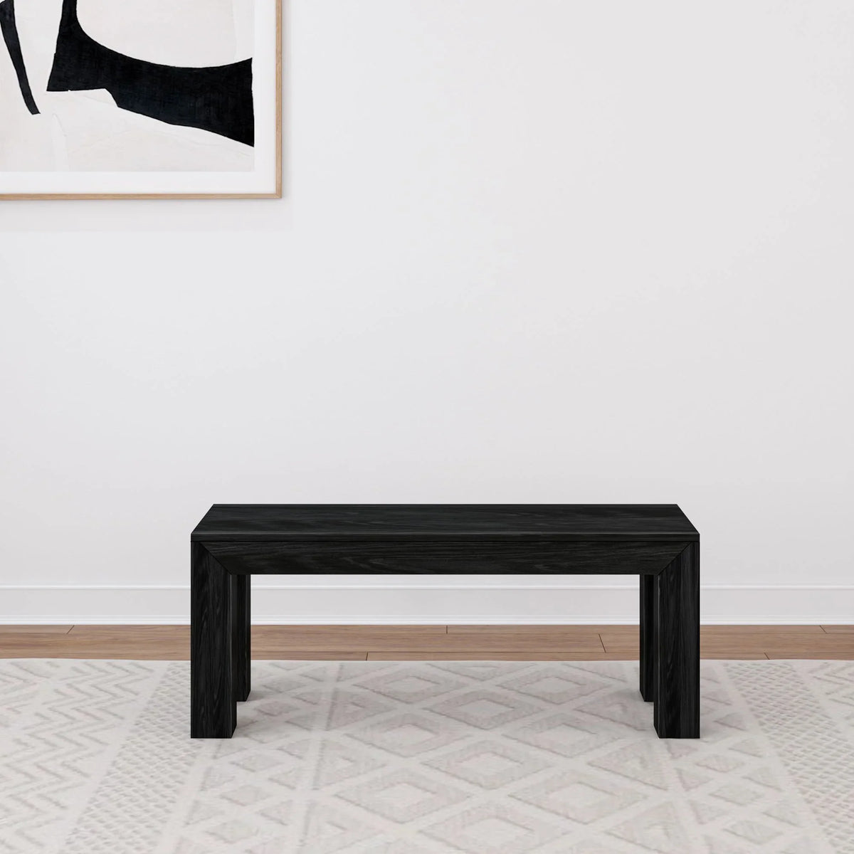2026 New Plank+Beam Modern Dining Bench, Solid Wood Bench for Dining Table, 49", Blonde Wirebrush