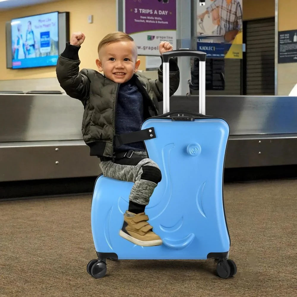 2026 NewTOHU Kids Luggage, Kids Ride-on Luggage with Spinner Wheels Suitcase, Kid's Ride-On Suitcase Help Your Child Relax